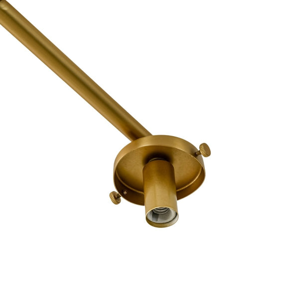Chandelierias-6-Light Brass Clear Ovoid Glass Branch Semi-flush Mount-Semi Flush-Brass-