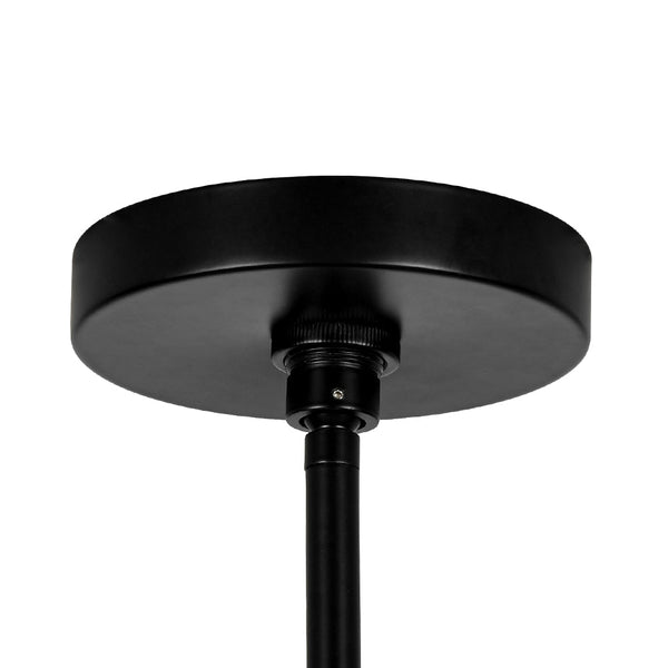 Chandelierias - 6 - Light Eclectic Modern Dual - layer Linen Drum Pendant Chandelier - Chandeliers - Matte Black - 