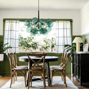 Chandelierias-6-Light Emerald Bubble Blooming Glass Chandelier-Chandeliers-Gold-