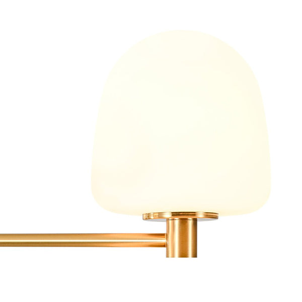 Chandelierias-6-Light Linear Sputnik Capsule Frosted Glass Semi-flush Chandelier-Chandeliers-Brass-