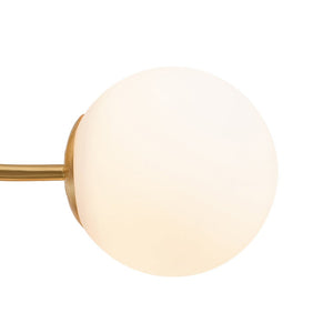 Chandelierias - 8 - Light Dreamy Bouquet Frosted Glass Globe Semi - Flush Mount - Semi Flush - Brass - 