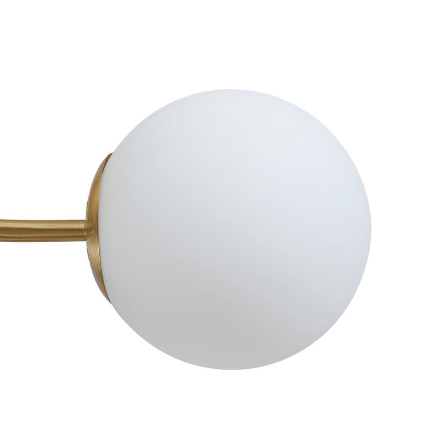 Chandelierias - 8 - Light Dreamy Bouquet Frosted Glass Globe Semi - Flush Mount - Semi Flush - Brass - 