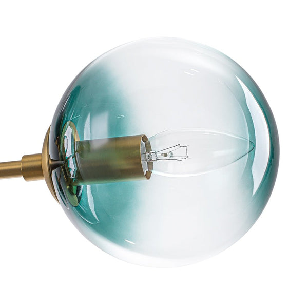 Chandelierias - 8 - Light Gradient Teal Glass Modern Linear Chandelier - Chandeliers - Black - 