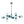 Chandelierias - 8 - Light Gradient Teal Glass Modern Linear Chandelier - Chandeliers - Black - 