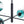 Chandelierias - 8 - Light Gradient Teal Glass Modern Linear Chandelier - Chandeliers - Black - 
