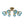 Chandelierias-8-Light Lake Blue Tinted Glass Bubble Semi-flush Mount-Semi Flush-Brass-
