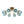 Chandelierias-8-Light Lake Blue Tinted Glass Bubble Semi-flush Mount-Semi Flush-Brass-