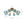 Chandelierias-8-Light Lake Blue Tinted Glass Bubble Semi-flush Mount-Semi Flush-Brass-