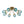 Chandelierias-8-Light Lake Blue Tinted Glass Bubble Semi-flush Mount-Semi Flush-Brass-