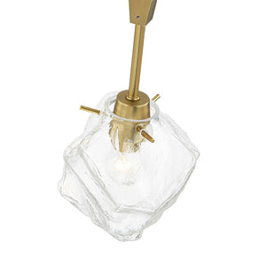 Chandelierias - 8 - Light Modern Ice Glass Cube Branch Linear Chandelier - Chandeliers - Brass - 