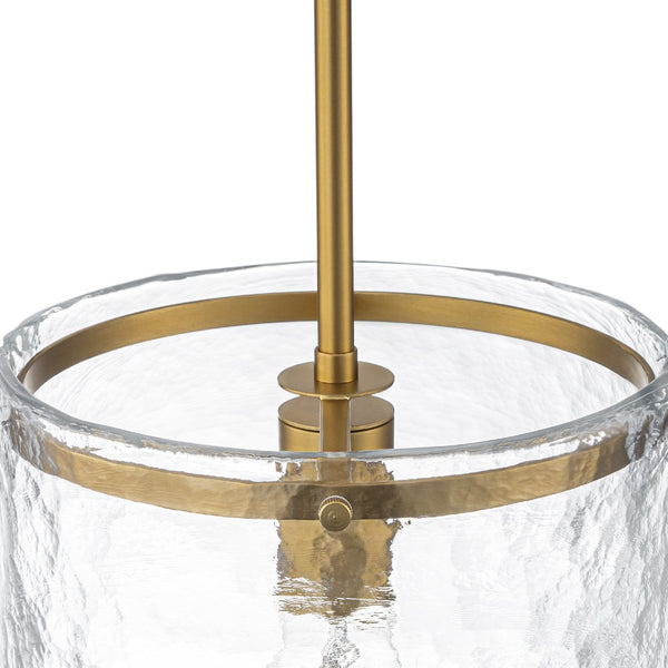 Chandelierias-9.3'' Wide Modern 1-Light Water Ripple Glass Cylinder Single Pendant-Pendants-Oil-rubbed Bronze (Back-order)-