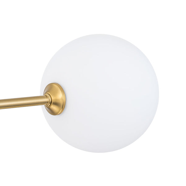 Chandelierias-Atomic 8-Light Branch Frosted Opal Glass Chandelier-Chandeliers-Brass-