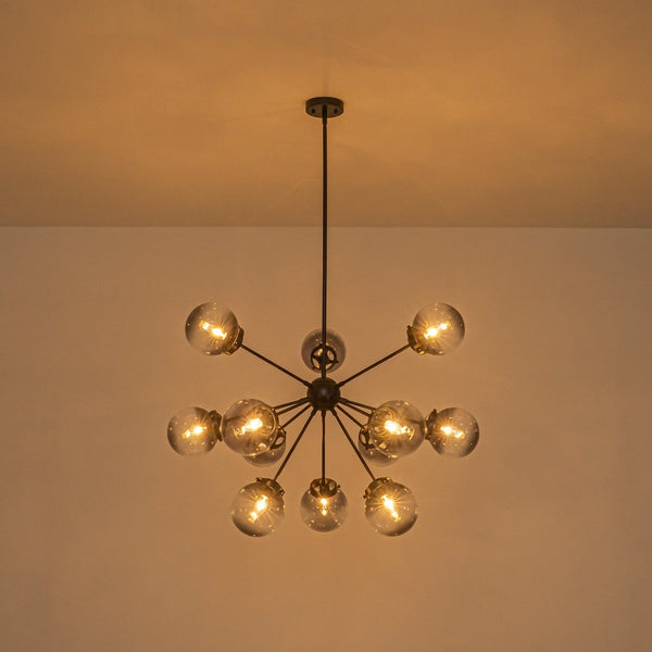 Chandelierias-Bold Modern 12-Light Ombre Glass Sputnik Sphere Chandelier-Chandeliers-Brass-