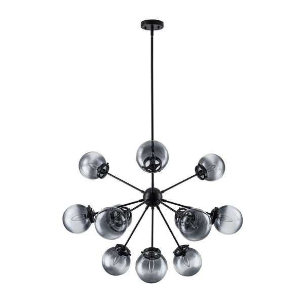 Chandelierias-Bold Modern 12-Light Ombre Glass Sputnik Sphere Chandelier-Chandeliers-Brass-