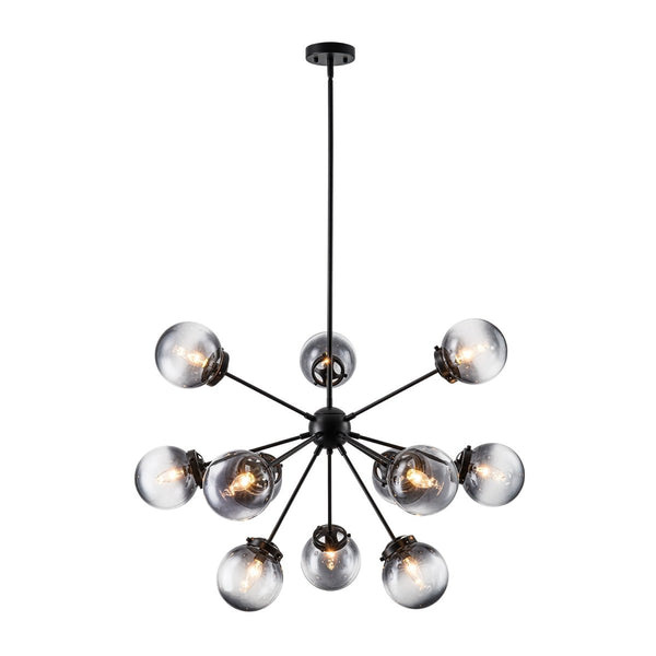 Chandelierias-Bold Modern 12-Light Ombre Glass Sputnik Sphere Chandelier-Chandeliers-Brass-