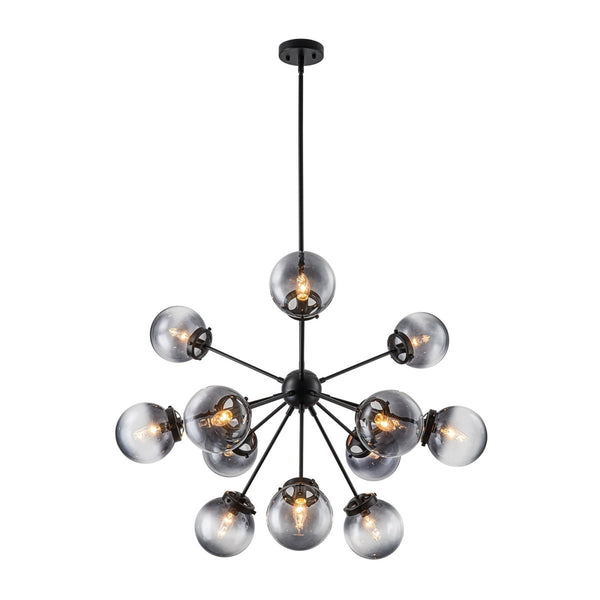 Chandelierias-Bold Modern 12-Light Ombre Glass Sputnik Sphere Chandelier-Chandeliers-Brass-