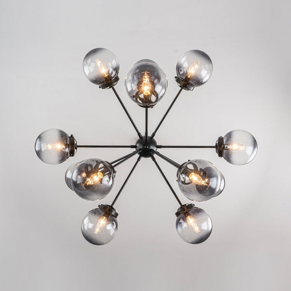 Chandelierias-Bold Modern 12-Light Ombre Glass Sputnik Sphere Chandelier-Chandeliers-Brass-