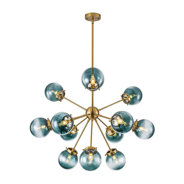 Chandelierias - Bold Modern 12 - Light Sputnik Sphere Chandelier - Chandeliers - Brass - 