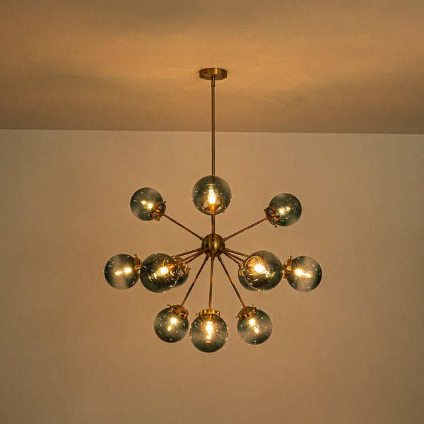 Chandelierias - Bold Modern 12 - Light Sputnik Sphere Chandelier - Chandeliers - Brass - 