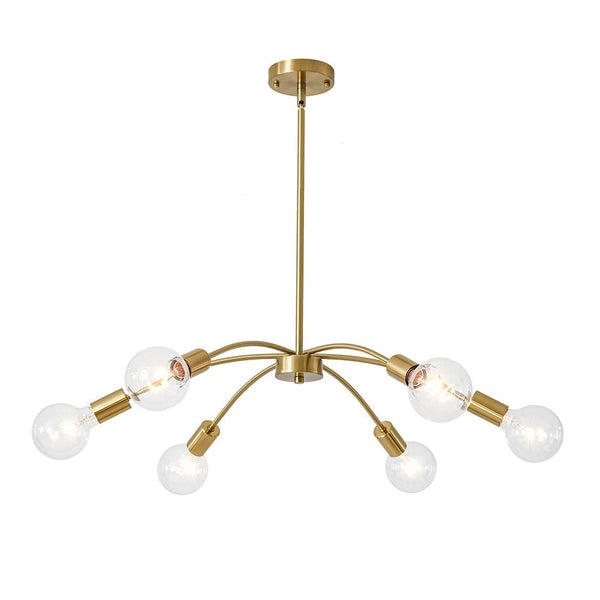 Chandelierias - Bold Modern 6 - Light Claw - shaped Metal Sputnik Chandelier - Chandeliers - Brass - 