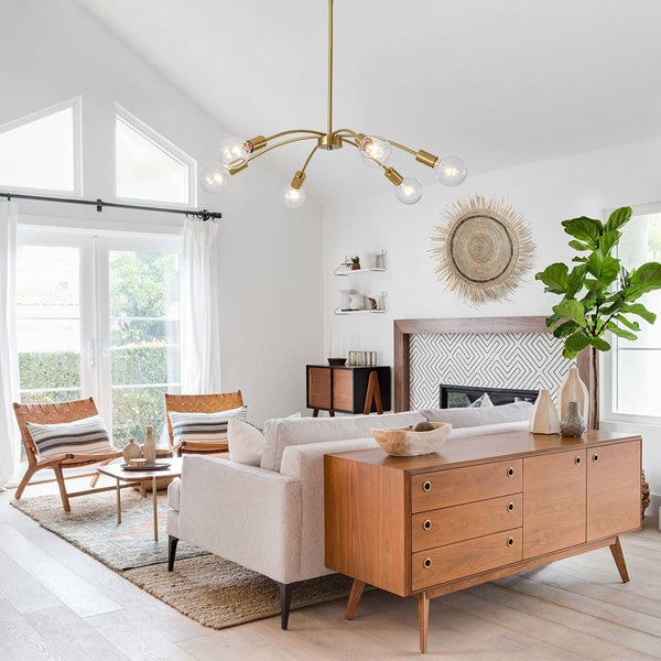 Chandelierias - Bold Modern 6 - Light Claw - shaped Metal Sputnik Chandelier - Chandeliers - Brass - 