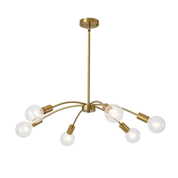 Chandelierias - Bold Modern 6 - Light Claw - shaped Metal Sputnik Chandelier - Chandeliers - Brass - 