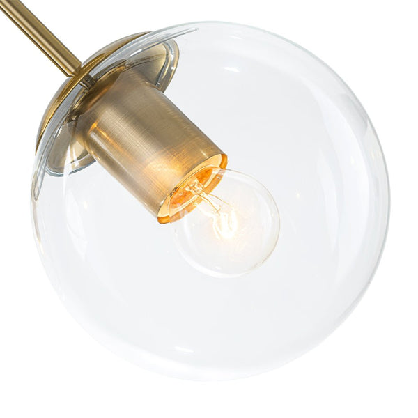 Chandelierias - Brass 3 - Light Sputnik Glass Globe Semi - flush Mount - Semi Flush - Clear - 