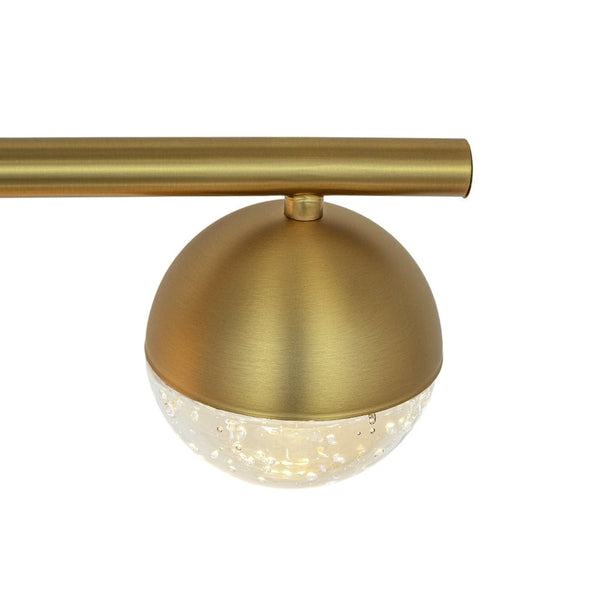Chandelierias-Brass 4-Light Seedy Bubble Glass LED Linear Vanity Light-Wall Light-Brass-