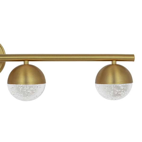 Chandelierias-Brass 4-Light Seedy Bubble Glass LED Linear Vanity Light-Wall Light-Brass-