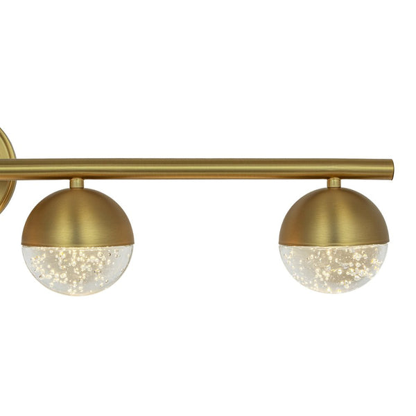 Chandelierias-Brass 4-Light Seedy Bubble Glass LED Linear Vanity Light-Wall Light-Brass-