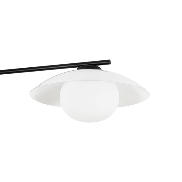Chandelierias-Chic Modern 3-Light Frosted Glass Blooming Bud Linear Semi-flush Mount-Semi Flush-Black-
