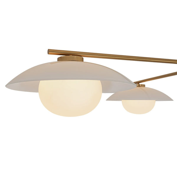 Chandelierias - Chic Modern 3 - Light Frosted Glass Blooming Bud Linear Semi - flush Mount - Semi Flush - Brass - 