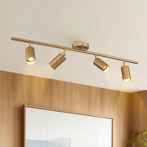 Chandelierias - Chic Modern 4 - Light Linear Tracklight Semi - Flush Mount - Semi Flush - Brass - 