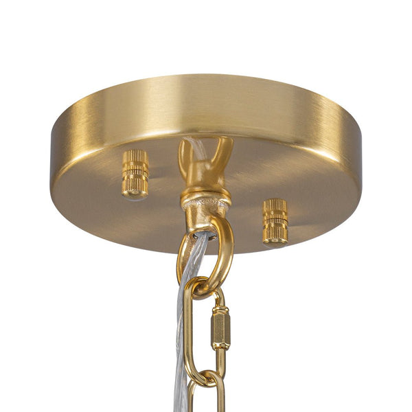 Chandelierias - Classic Glam 1 - Light Opal Glossy Glass Sphere Pendant - Pendants - Brass - Rod