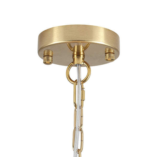 Chandelierias-Clear 9-Light Lotus Leaf Glass Floral Chandelier-Chandeliers-Brass-