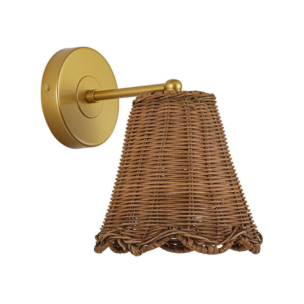 Chandelierias - Coastal Grandeur 1 - Light Rattan Wall sconce - Wall Light - Gold - 2 - Pack