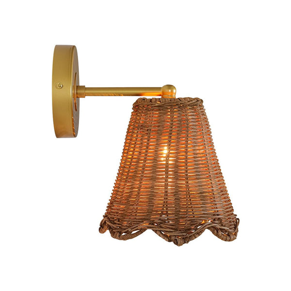 Chandelierias - Coastal Grandeur 1 - Light Rattan Wall sconce - Wall Light - Gold - 2 - Pack