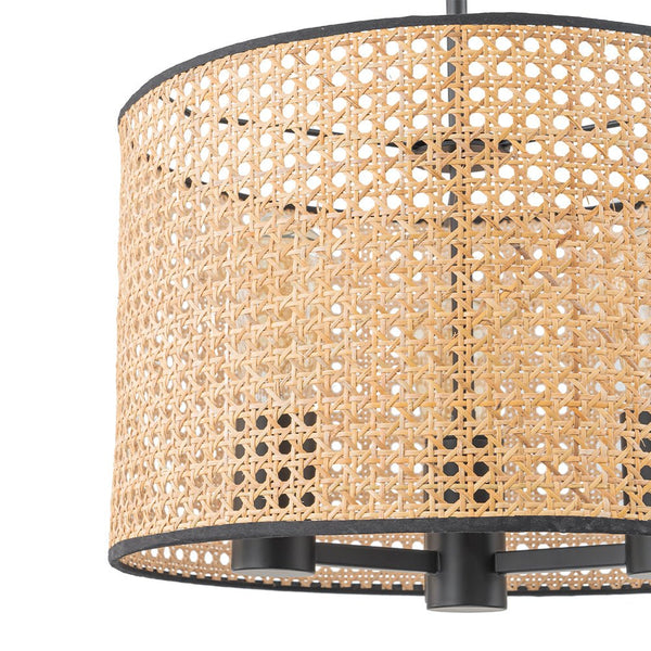 Chandelierias - Coastal Style Handmade Woven Rattan Drum Pendant - Pendant - 5 Bulbs - 