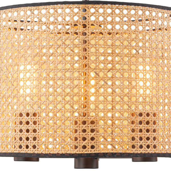 Chandelierias - Coastal Style Handmade Woven Rattan Drum Pendant - Pendant - 5 Bulbs - 