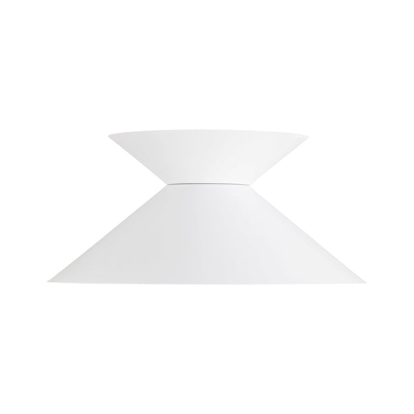 Chandelierias-Contemporary 1-Light Dual Cone Iron Hourglass Flush Mount-Flush Mount-White-1-Pack