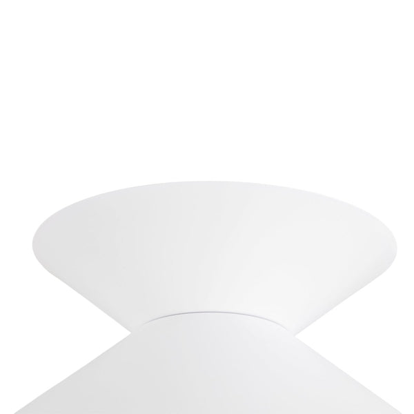 Chandelierias-Contemporary 1-Light Dual Cone Iron Hourglass Flush Mount-Flush Mount-White-2-Pack