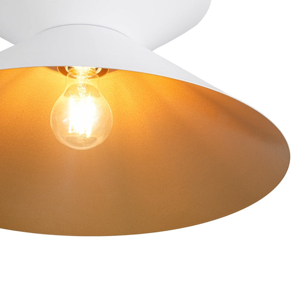 Chandelierias-Contemporary 1-Light Dual Cone Iron Hourglass Flush Mount-Flush Mount-White-2-Pack
