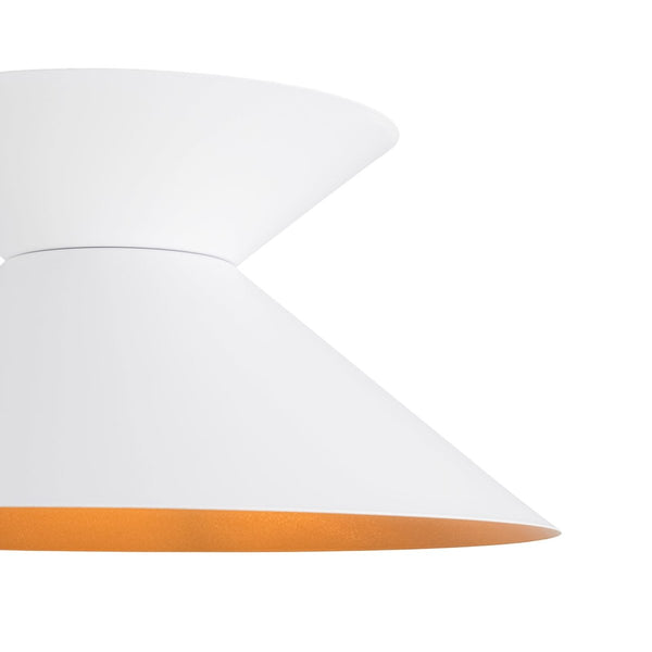 Chandelierias-Contemporary 1-Light Dual Cone Iron Hourglass Flush Mount-Flush Mount-White-2-Pack