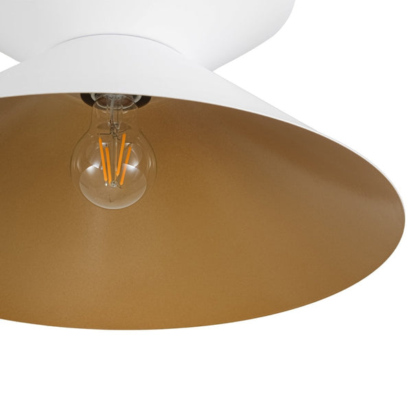 Chandelierias-Contemporary 1-Light Dual Cone Iron Hourglass Flush Mount-Flush Mount-White-2-Pack