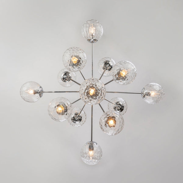 Chandelierias-Contemporary 13-Light Textured Glass Dandelion Sputnik Sphere Chandelier-Chandeliers-Silver-
