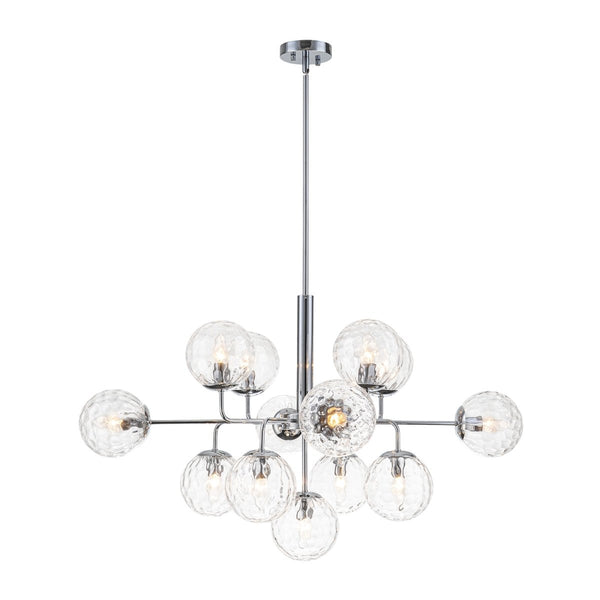 Chandelierias-Contemporary 13-Light Textured Glass Dandelion Sputnik Sphere Chandelier-Chandeliers-Silver-