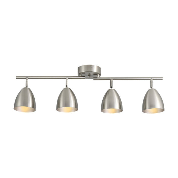 Chandelierias - Contemporary 4 - Light Bell Tracklight Semi - Flush Mount - Semi Flush - Nickel - 