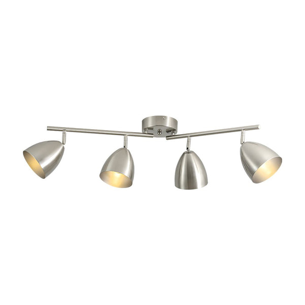Chandelierias - Contemporary 4 - Light Bell Tracklight Semi - Flush Mount - Semi Flush - Nickel - 