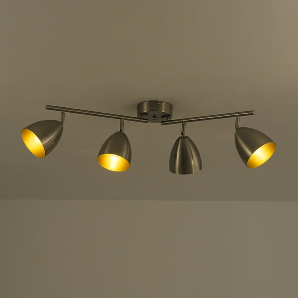 Chandelierias - Contemporary 4 - Light Bell Tracklight Semi - Flush Mount - Semi Flush - Nickel - 
