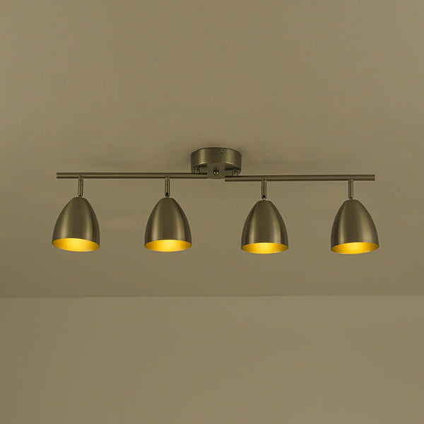 Chandelierias - Contemporary 4 - Light Bell Tracklight Semi - Flush Mount - Semi Flush - Nickel - 